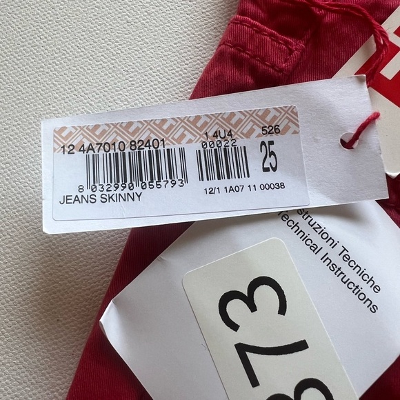 NWT Fiorucci Pink Skinny Jeans 25/39 26" Inseam🇮🇹🇮🇹 (D4) - Picture 9 of 13